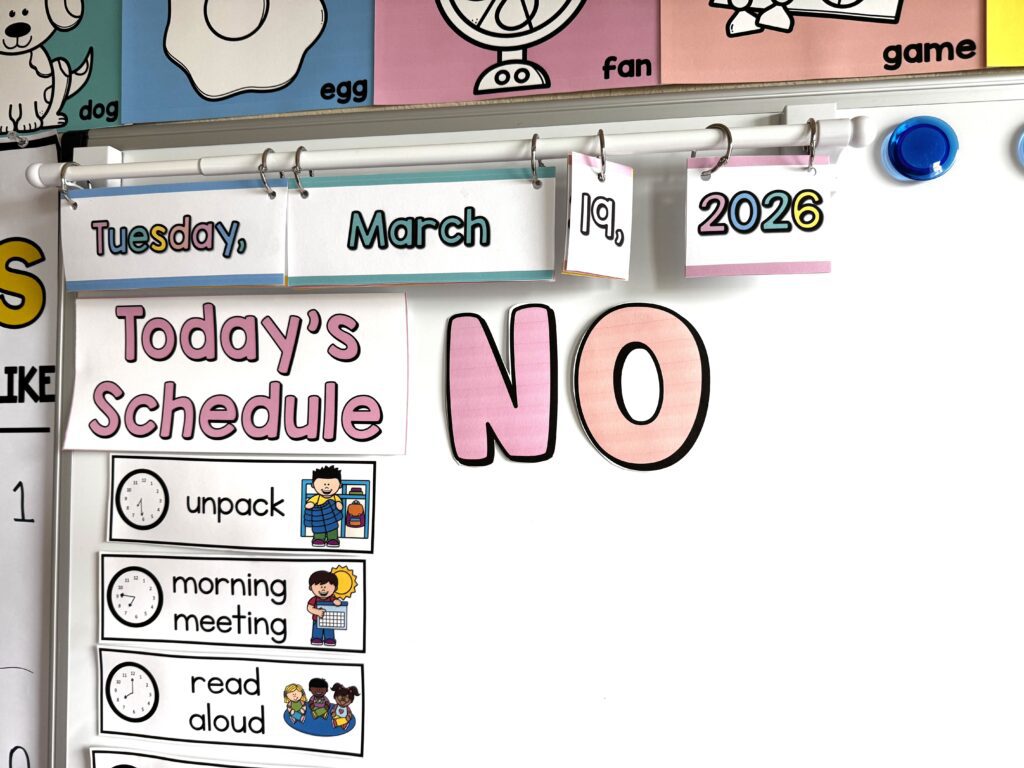 a whiteboard with the word no on it from noise letters to help quiet a noisy classroom