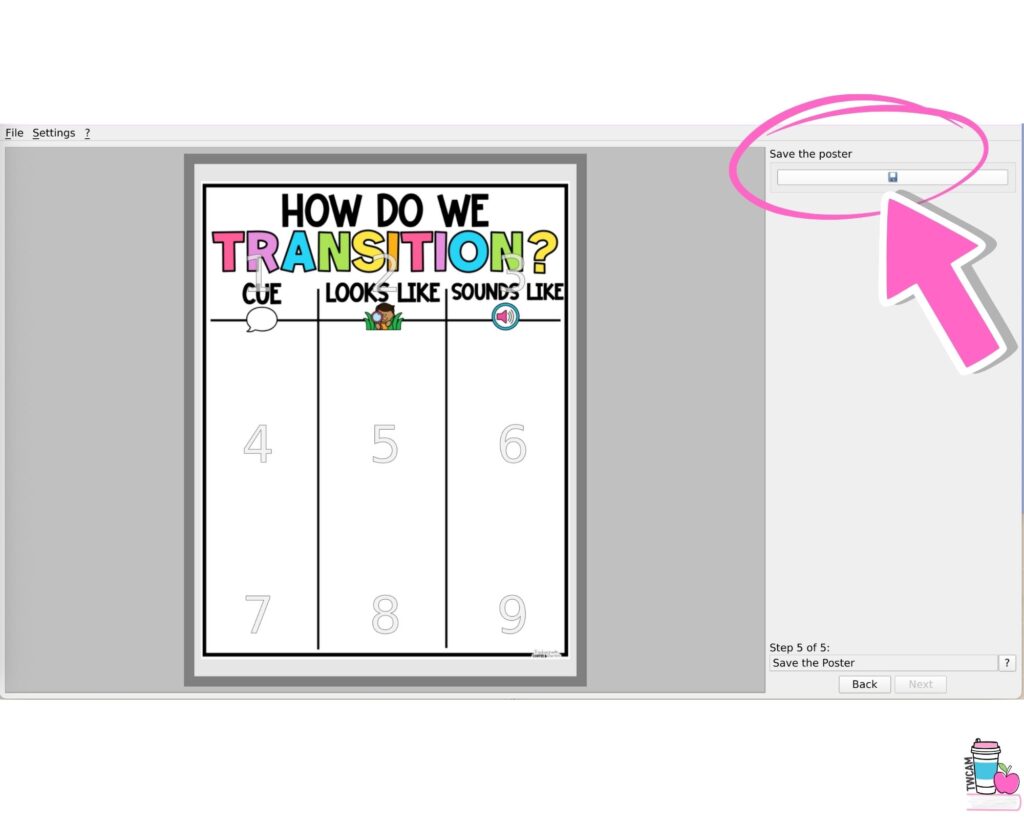 posterazor interface step 5 click the save button