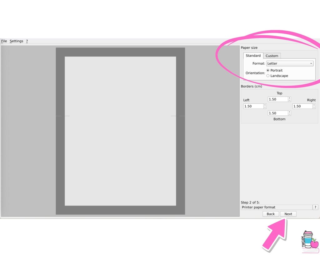 posterazor interface choose your paper orientation then click Next