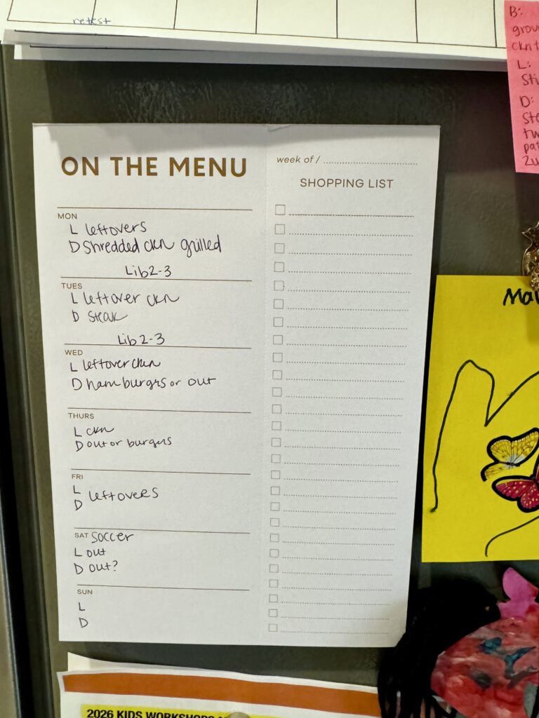 a magnetic pad that says "on the menu"
