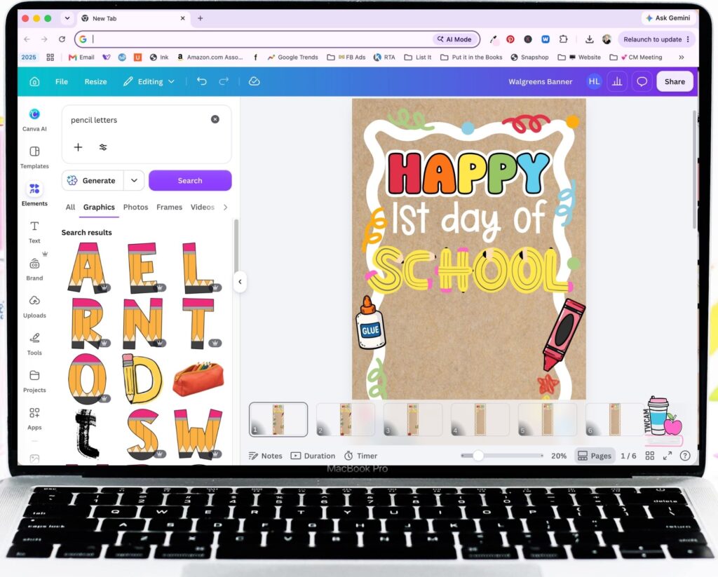 Canva interface showing you the finished banner